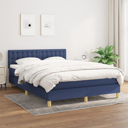 Giroletto a Molle con Materasso Blu 140x190 cm in Tessuto | homemem39