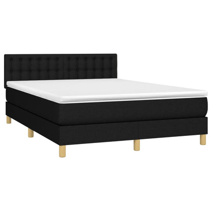 Giroletto a Molle con Materasso Nero 140x200 cm in Tessuto | homemem39