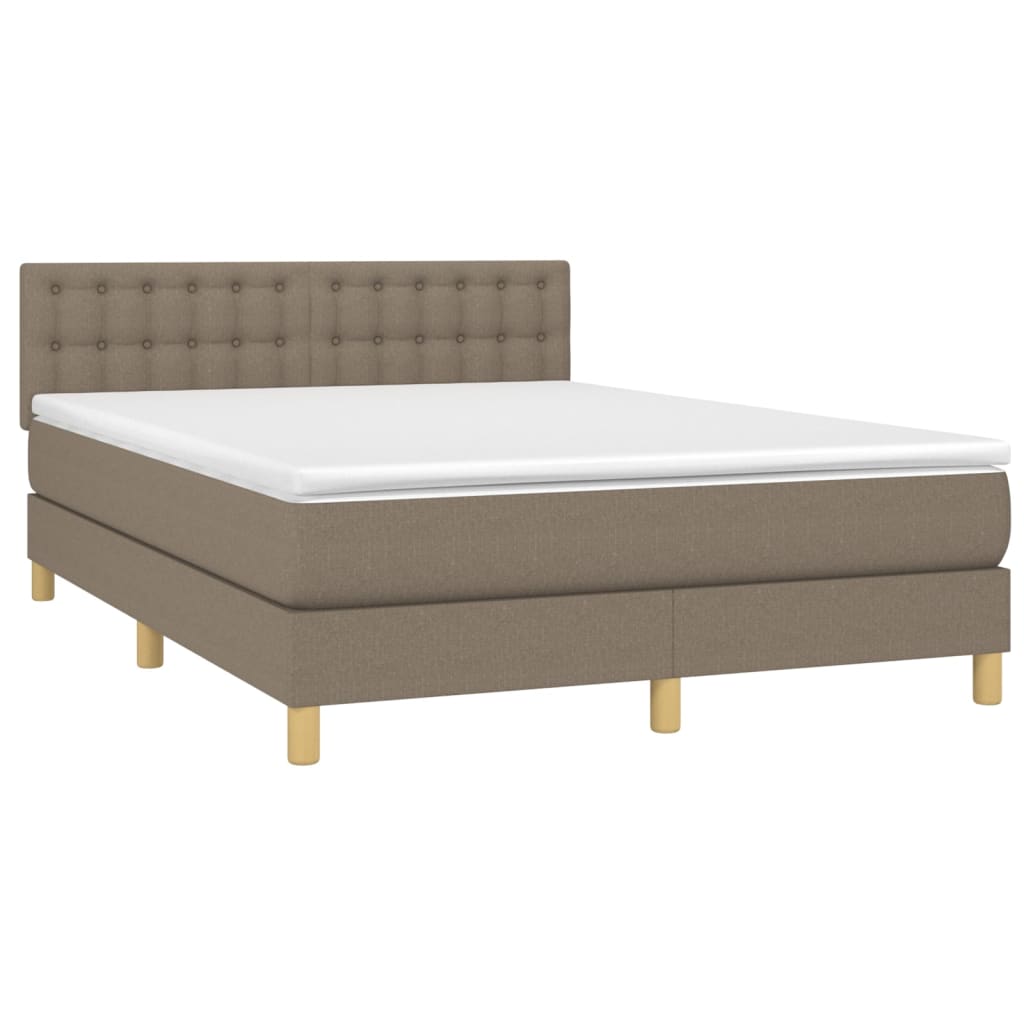Giroletto a Molle con Materasso Tortora 140x200 cm in Tessuto | homemem39