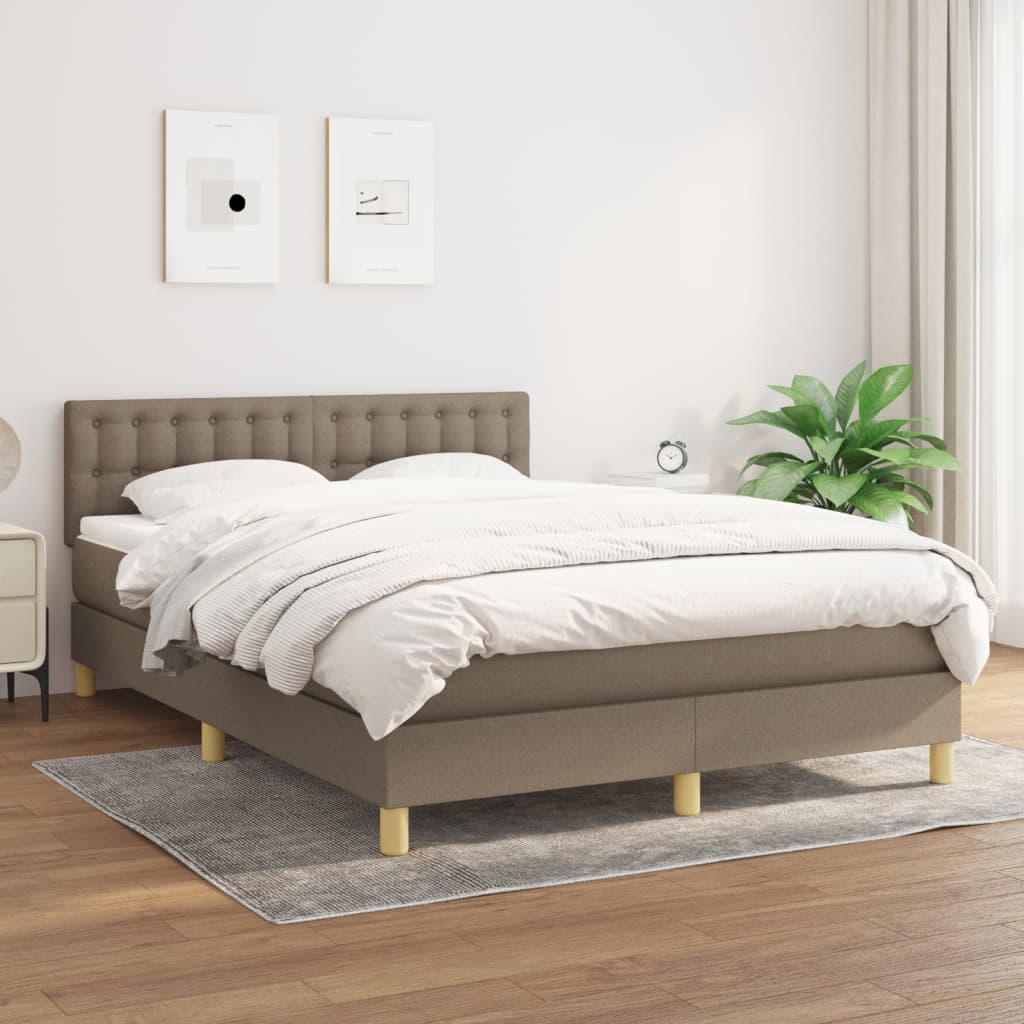 Giroletto a Molle con Materasso Tortora 140x200 cm in Tessuto | homemem39