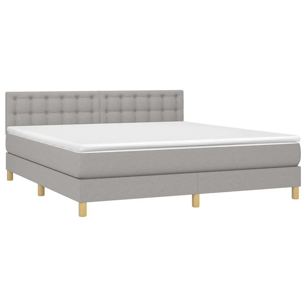 Giroletto a Molle con Materasso Grigio Chiaro160x200 cm Tessuto | homemem39