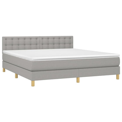 Giroletto a Molle con Materasso Grigio Chiaro160x200 cm Tessuto | homemem39