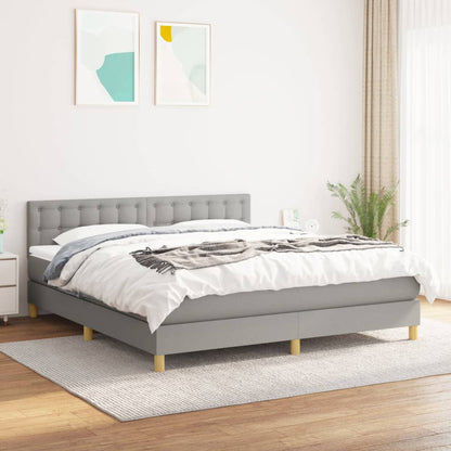 Giroletto a Molle con Materasso Grigio Chiaro160x200 cm Tessuto | homemem39
