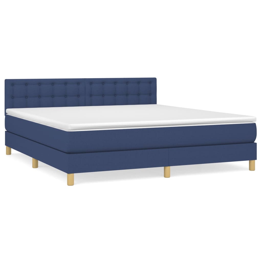 Giroletto a Molle con Materasso Blu 160x200 cm in Tessuto | homemem39