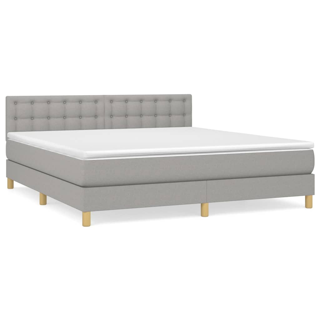 Giroletto a Molle con Materasso Grigio Chiaro180x200 cm Tessuto | homemem39
