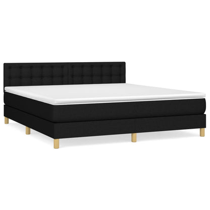 Giroletto a Molle con Materasso Nero 180x200 cm in Tessuto | homemem39