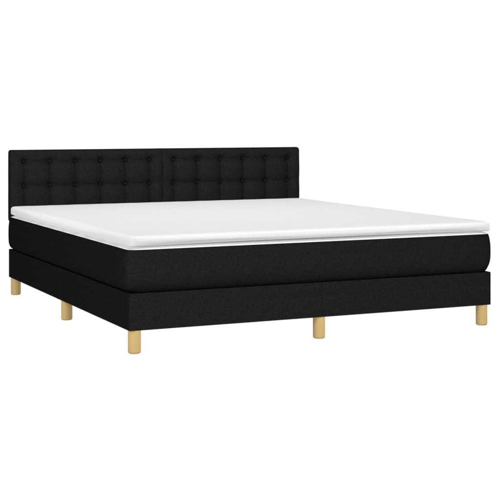Giroletto a Molle con Materasso Nero 180x200 cm in Tessuto | homemem39
