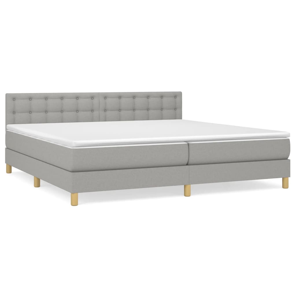 Giroletto a Molle con Materasso Grigio Chiaro 200x200cm Tessuto | homemem39