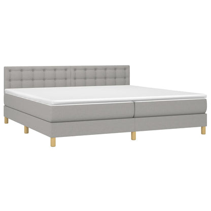 Giroletto a Molle con Materasso Grigio Chiaro 200x200cm Tessuto | homemem39