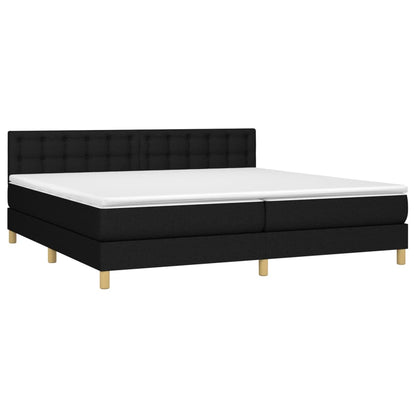 Giroletto a Molle con Materasso Nero 200x200 cm in Tessuto | homemem39