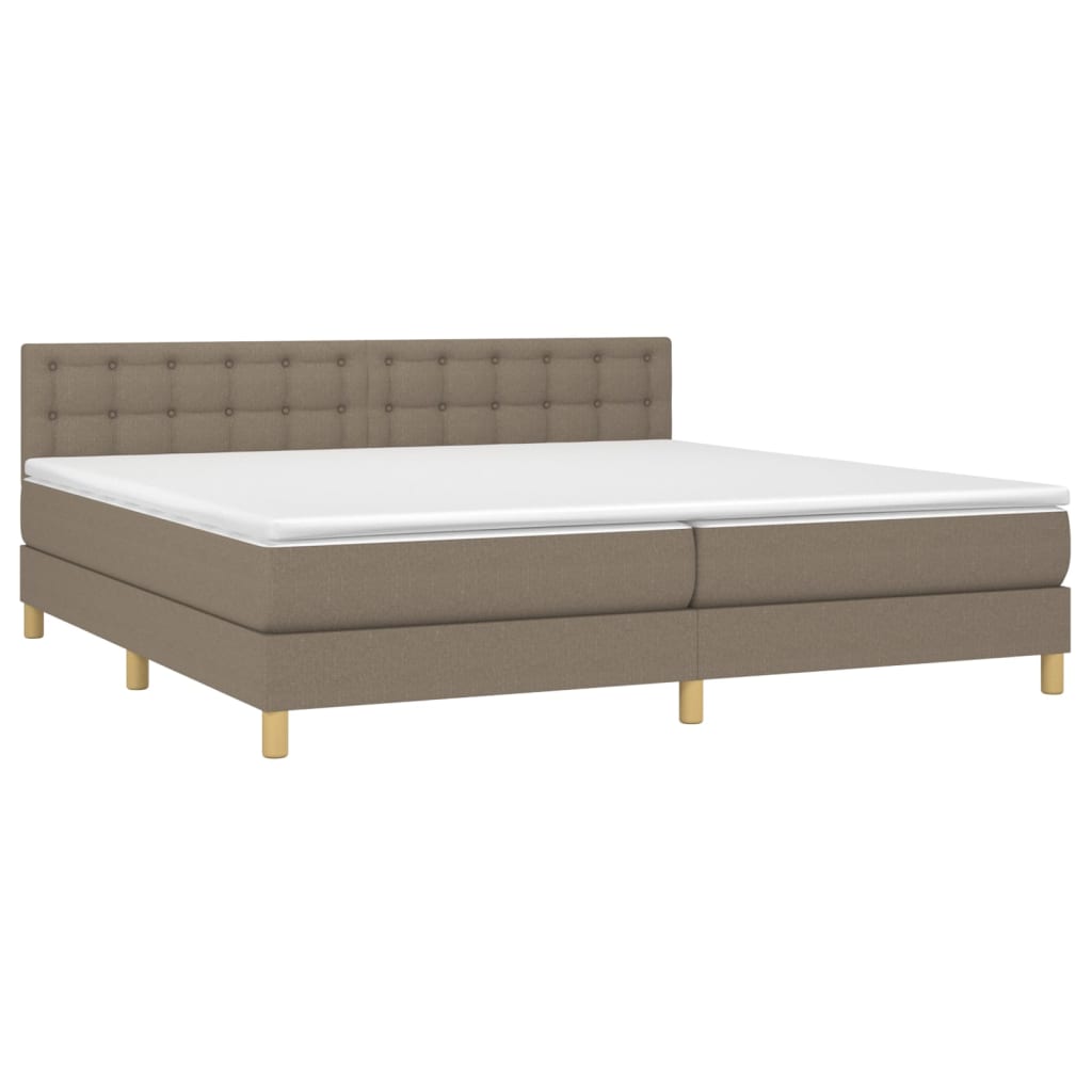 Giroletto a Molle con Materasso Tortora 200x200 cm in Tessuto | homemem39