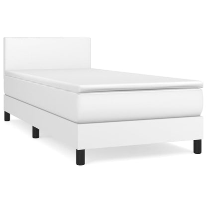 Giroletto a Molle con Materasso Bianco 80x200 cm in Similpelle | homemem39