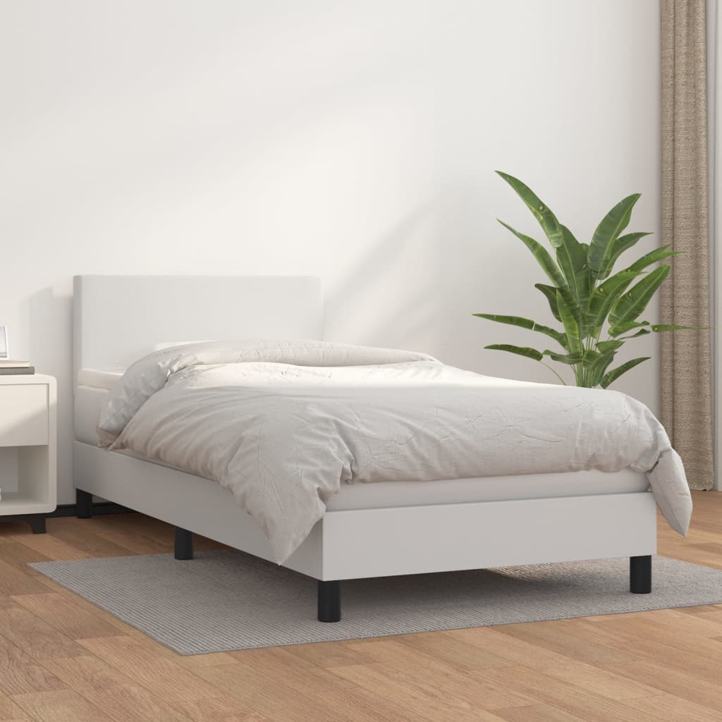 Giroletto a Molle con Materasso Bianco 80x200 cm in Similpelle | homemem39