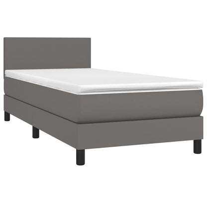 Giroletto a Molle con Materasso Grgio 80x200 cm in Similpelle | homemem39