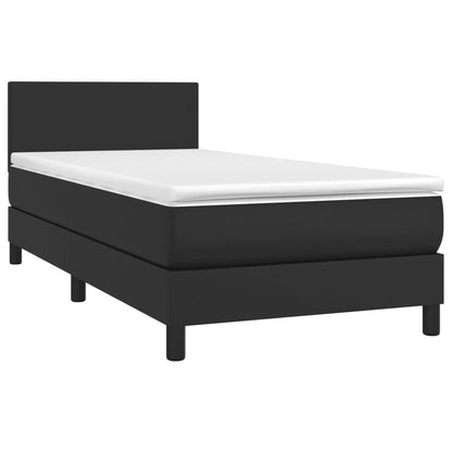 Giroletto a Molle con Materasso Nero 90x190 cm in Similpelle | homemem39