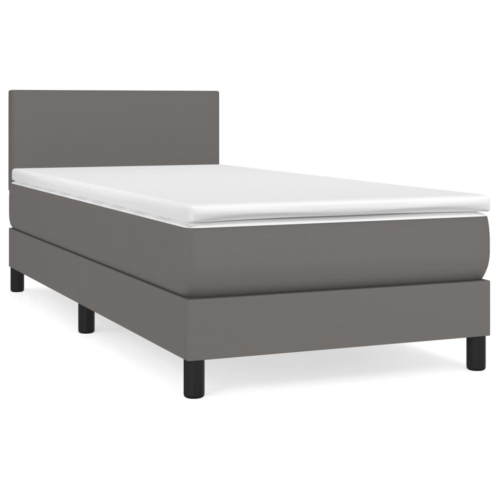 Giroletto a Molle con Materasso Grgio 90x200 cm in Similpelle | homemem39