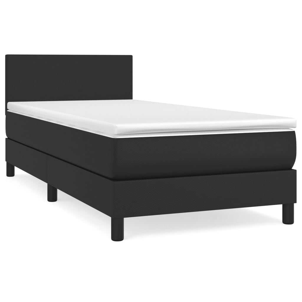 Giroletto a Molle con Materasso Nero 100x200 cm in Similpelle | homemem39