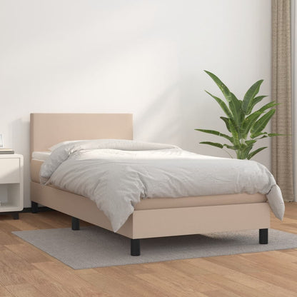 Giroletto a Molle con Materasso Cappuccino 100x200cm Similpelle | homemem39