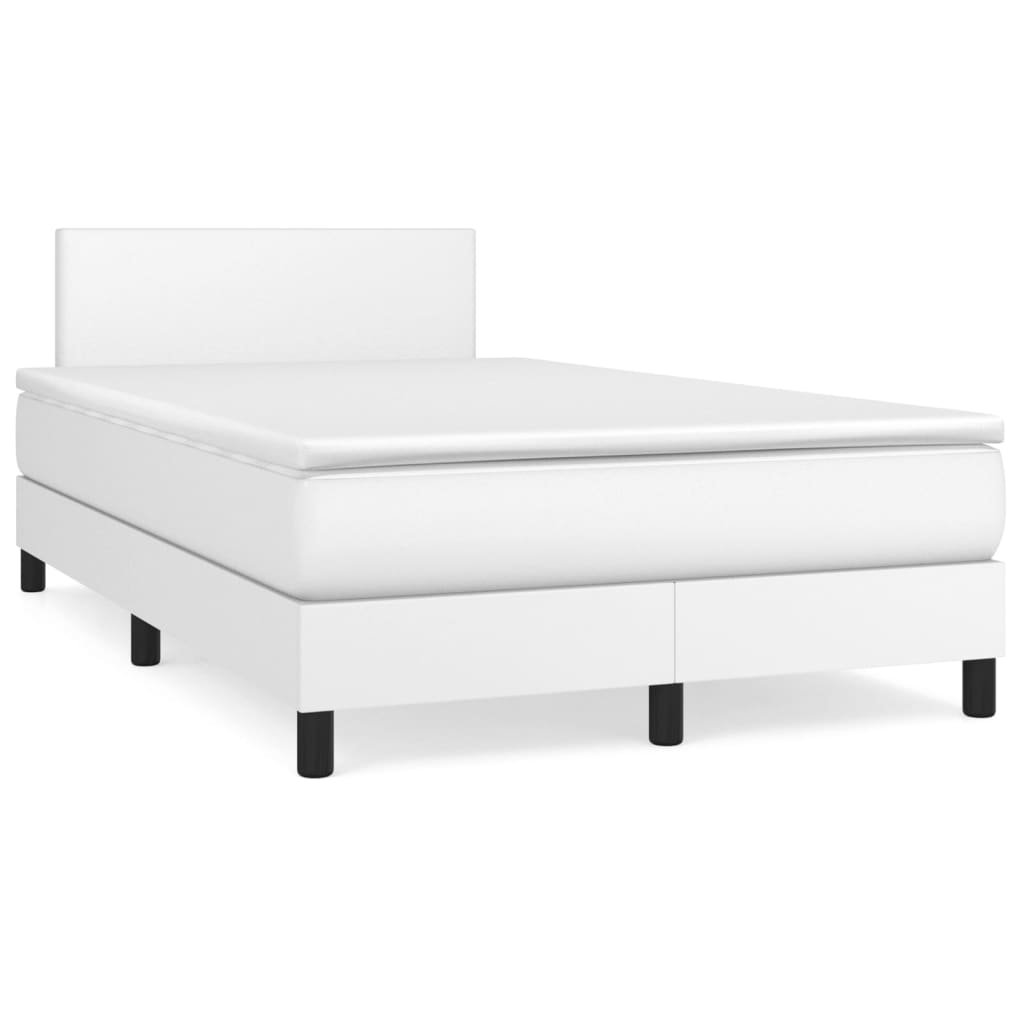 Giroletto a Molle con Materasso Bianco 120x200 cm in Similpelle | homemem39