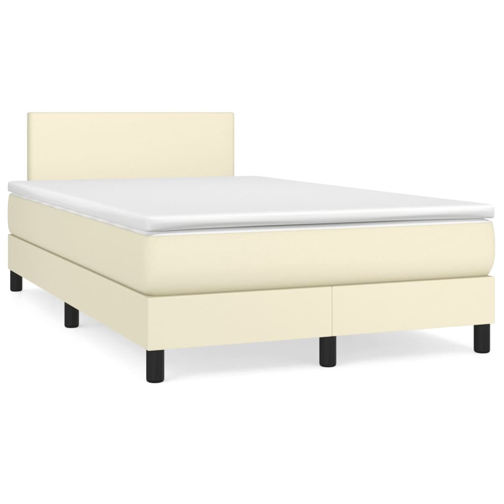 Giroletto a Molle con Materasso Crema 120x200 cm in Similpelle | homemem39