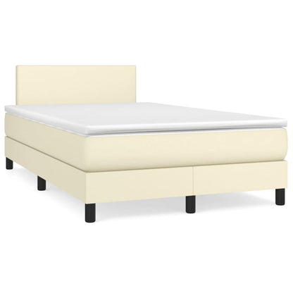 Giroletto a Molle con Materasso Crema 120x200 cm in Similpelle