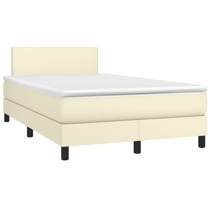 Giroletto a Molle con Materasso Crema 120x200 cm in Similpelle | homemem39