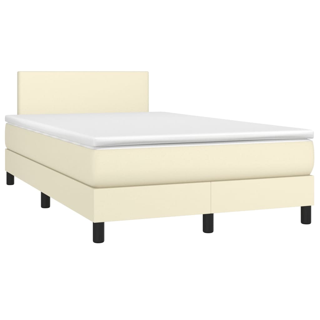 Giroletto a Molle con Materasso Crema 120x200 cm in Similpelle