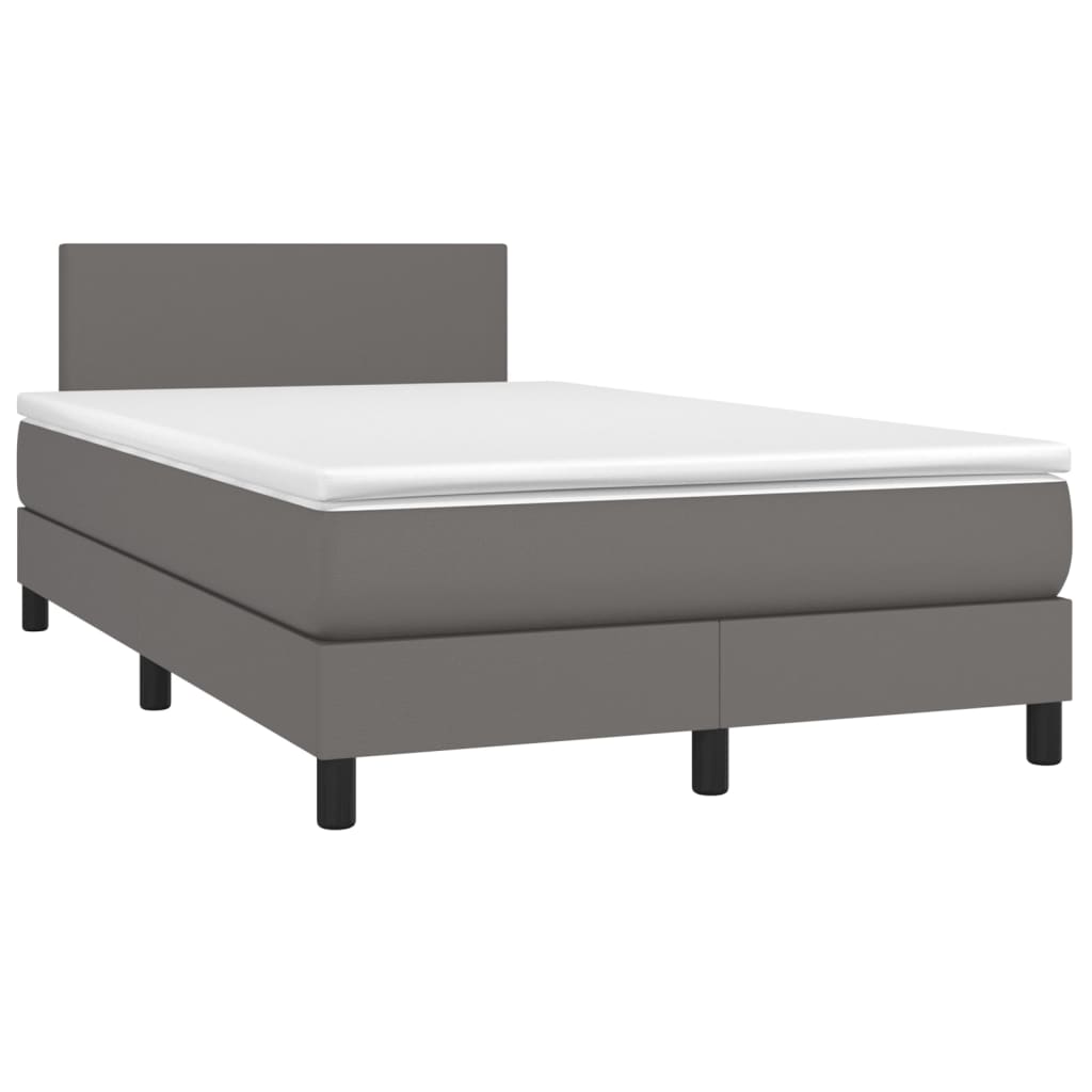 Giroletto a Molle con Materasso Grigio 120x200 cm in Similpelle | homemem39