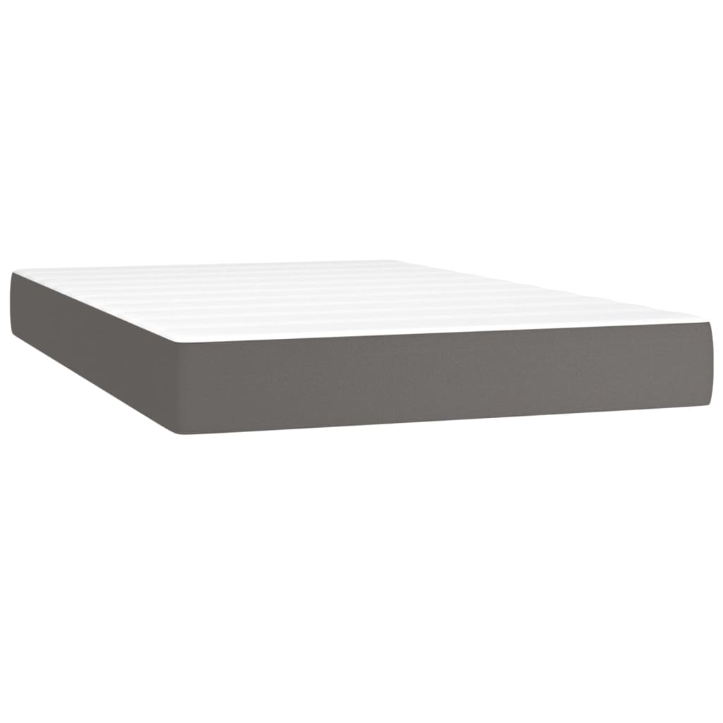 Giroletto a Molle con Materasso Grigio 120x200 cm in Similpelle | homemem39