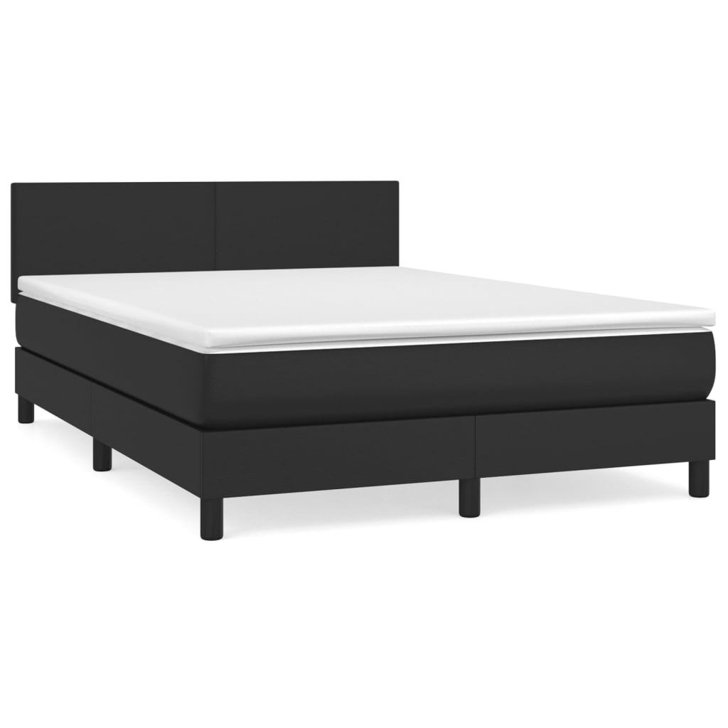 Giroletto a Molle con Materasso Nero 140x190 cm in Similpelle | homemem39