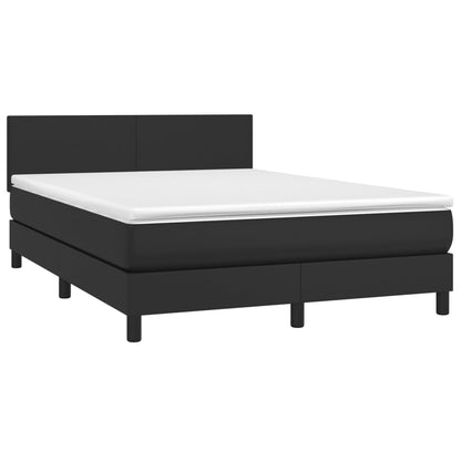 Giroletto a Molle con Materasso Nero 140x190 cm in Similpelle | homemem39