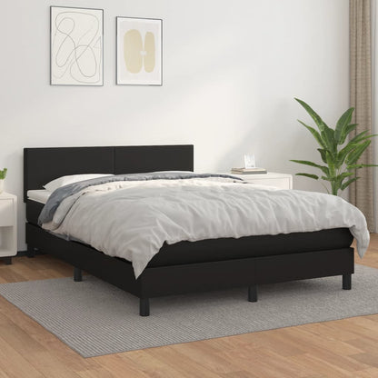 Giroletto a Molle con Materasso Nero 140x190 cm in Similpelle | homemem39