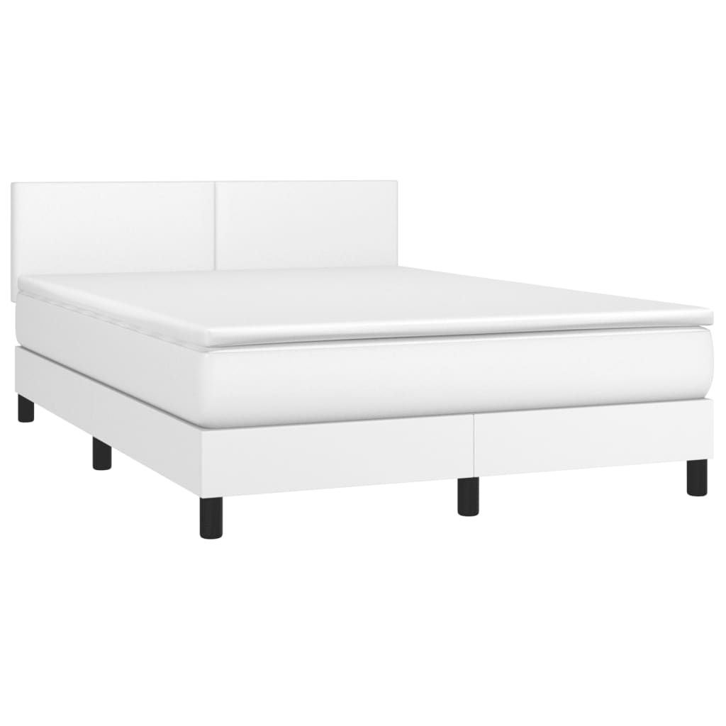 Giroletto a Molle con Materasso Bianco 140x190 cm in Similpelle | homemem39