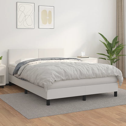Giroletto a Molle con Materasso Bianco 140x190 cm in Similpelle | homemem39