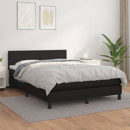 Giroletto a Molle con Materasso Nero 140x200 cm in Similpelle | homemem39