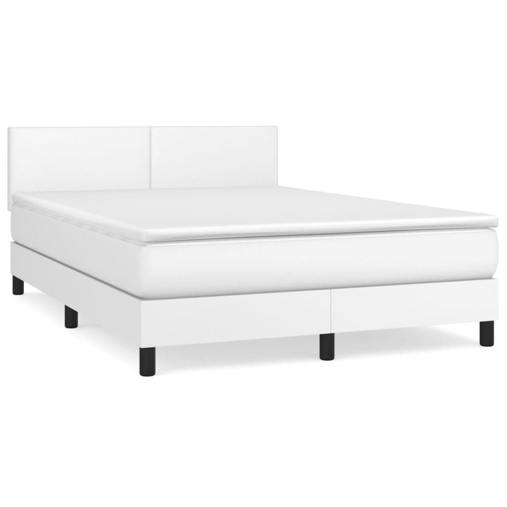 Giroletto a Molle con Materasso Bianco 140x200 cm in Similpelle | homemem39