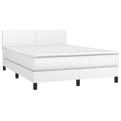 Giroletto a Molle con Materasso Bianco 140x200 cm in Similpelle | homemem39