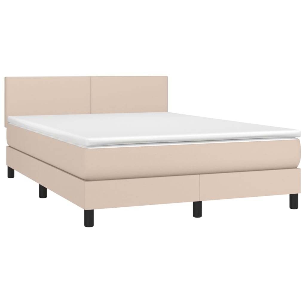 Giroletto a Molle con Materasso Cappuccino 140x200cm Similpelle | homemem39