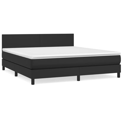 Giroletto a Molle con Materasso Nero 180x200 cm in Similpelle | homemem39