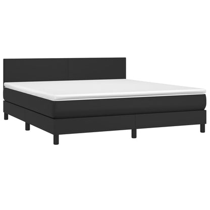 Giroletto a Molle con Materasso Nero 180x200 cm in Similpelle | homemem39