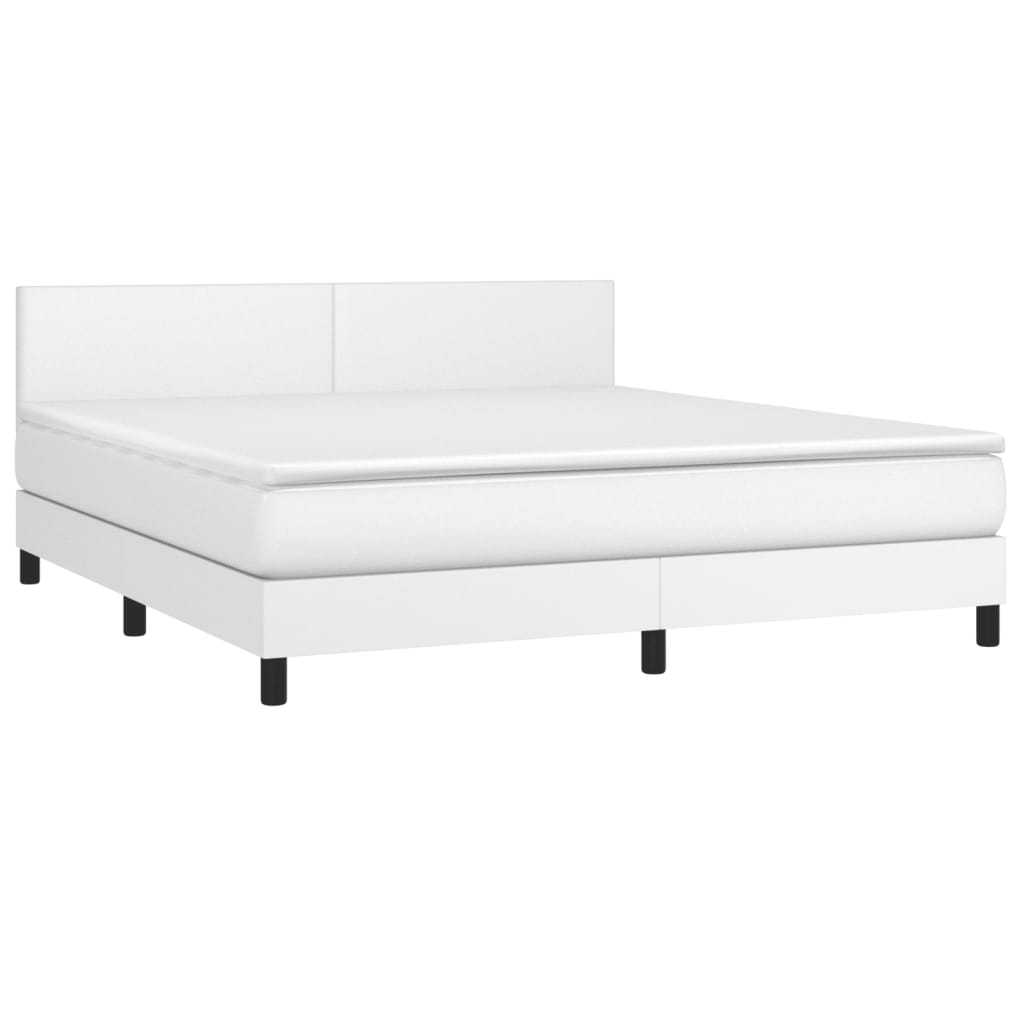 Giroletto a Molle con Materasso Bianco 180x200 cm in Similpelle | homemem39