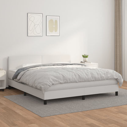 Giroletto a Molle con Materasso Bianco 180x200 cm in Similpelle | homemem39