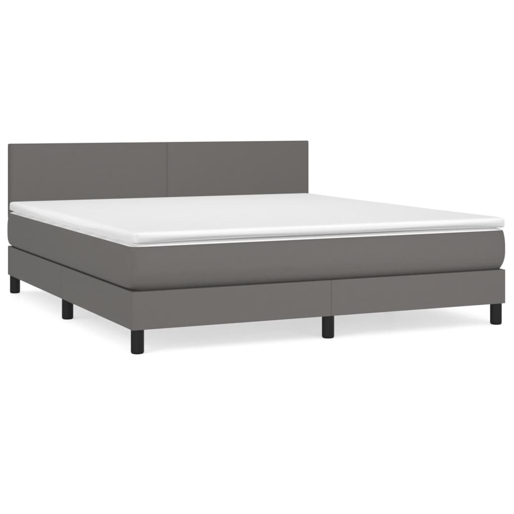 Giroletto a Molle con Materasso Grgio 180x200 cm in Similpelle | homemem39