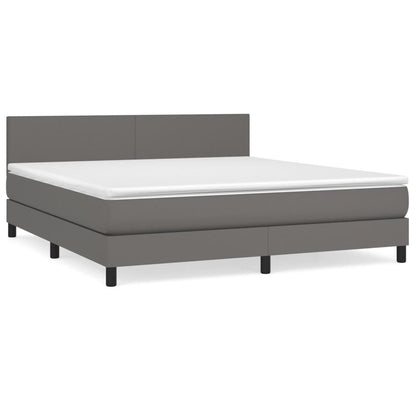 Giroletto a Molle con Materasso Grgio 180x200 cm in Similpelle | homemem39