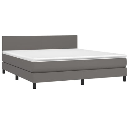 Giroletto a Molle con Materasso Grgio 180x200 cm in Similpelle | homemem39