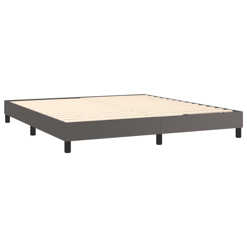 Giroletto a Molle con Materasso Grgio 180x200 cm in Similpelle | homemem39