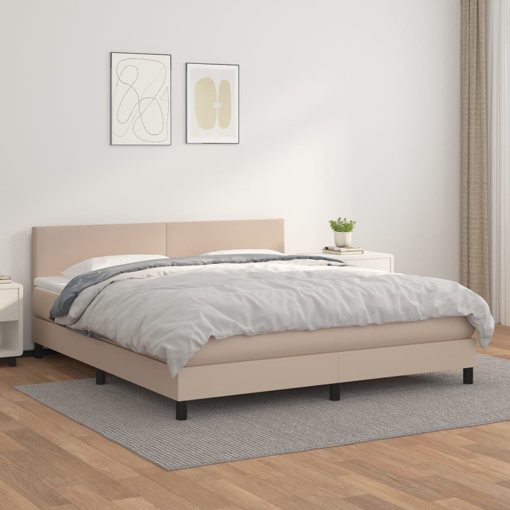 Giroletto a Molle con Materasso Cappuccino 180x200cm Similpelle