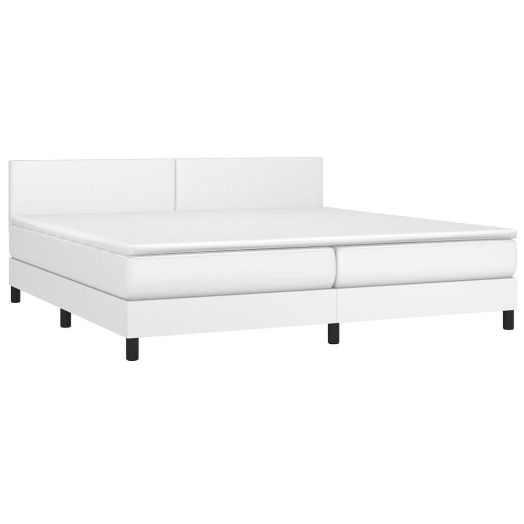 Giroletto a Molle con Materasso Bianco 200x200cm in Similpelle | homemem39