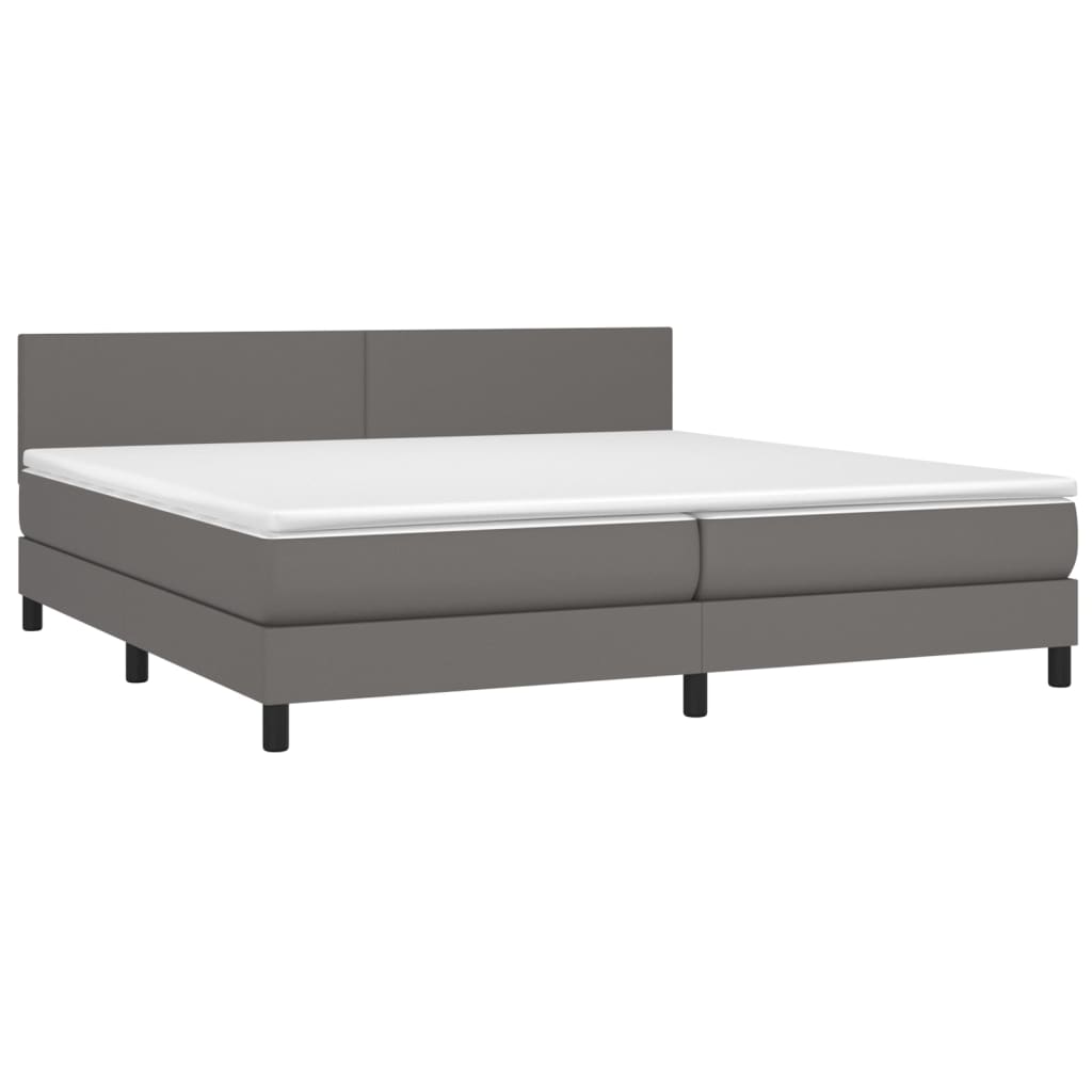 Giroletto a Molle con Materasso Grgio 200x200 cm in Similpelle | homemem39