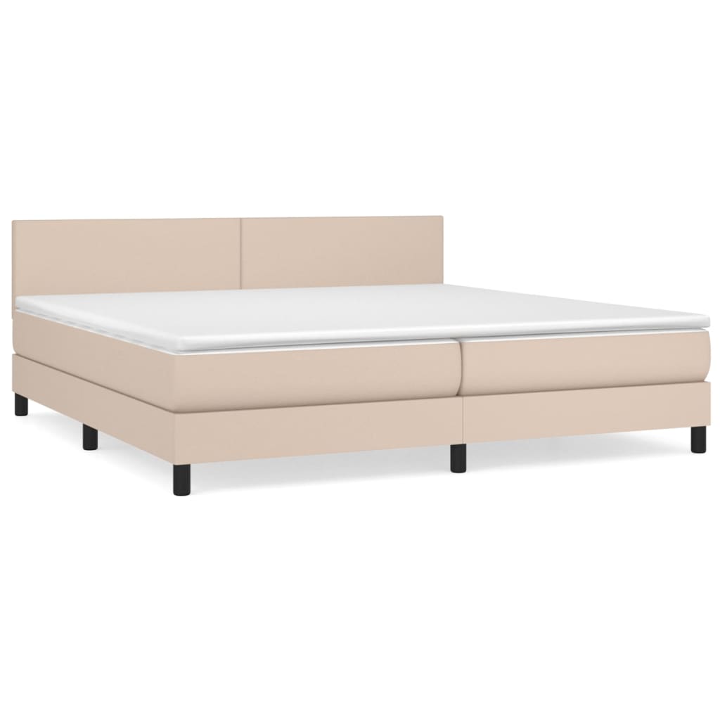Giroletto a Molle con Materasso Cappuccino 200x200cm Similpelle | homemem39